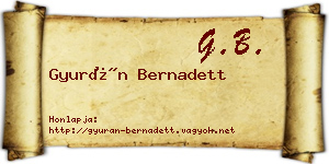 Gyurán Bernadett névjegykártya