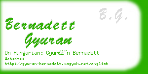 bernadett gyuran business card